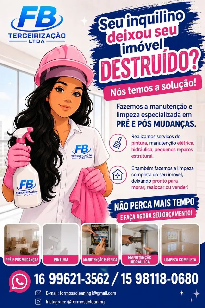 Manutenção, reparos e limpeza 