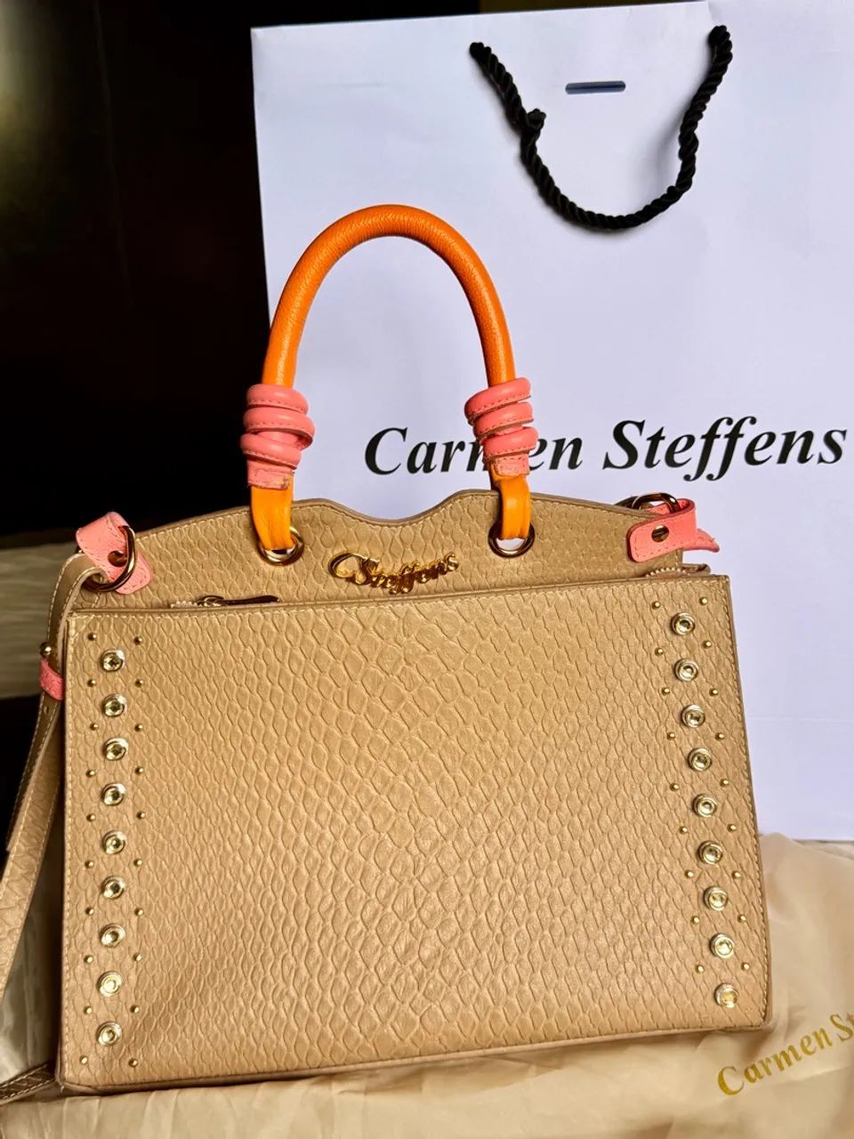 Bolsa Carmen Steffens Couro Bege
