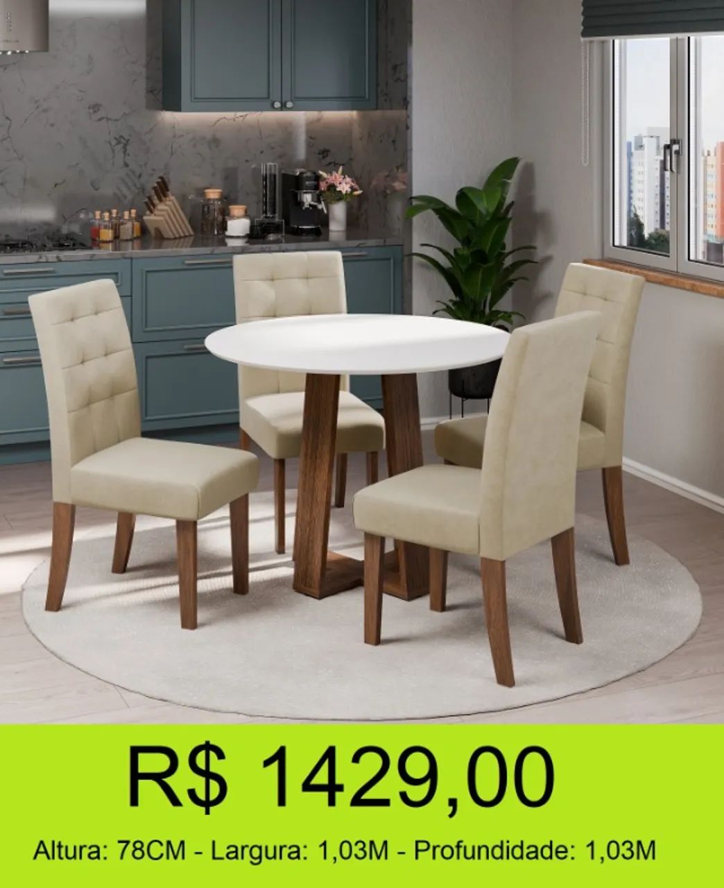 Mesa de jantar redonda 