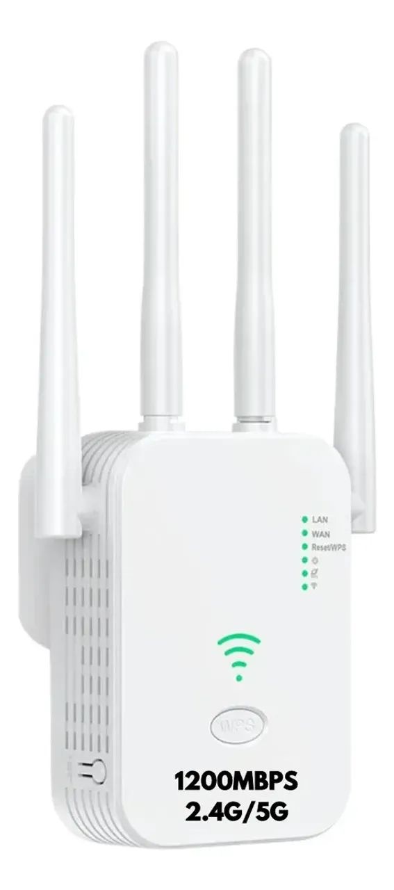 Repetidor WiFi Knup 1200 Mbps 5GHz/2.4GHz 4 Antenas Branco