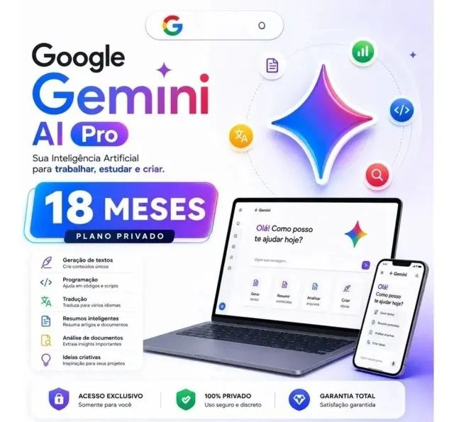 Google Ai Pro - Gemini Ai - 18 Meses - Digital Privado - Foto 2