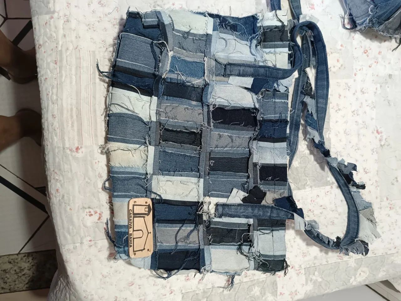 Bolsa de ombro de retalhos 