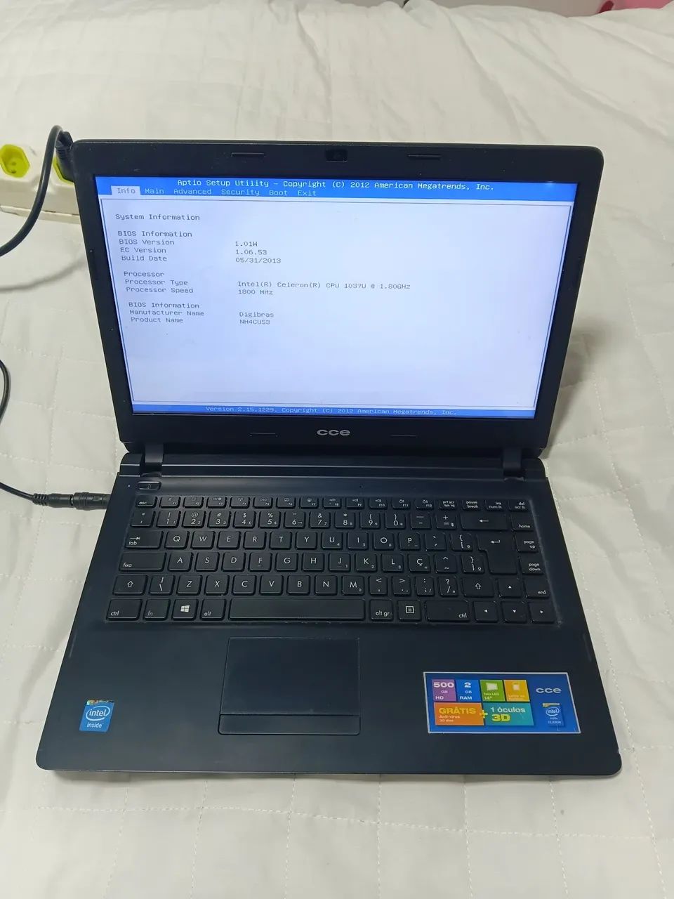 Notebook CCE Ultra Thin U25B - Funcionando, Tela e Teclado Bons, Leitor de CD