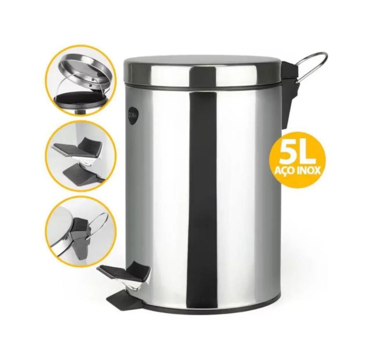 Lixeira inox 5L