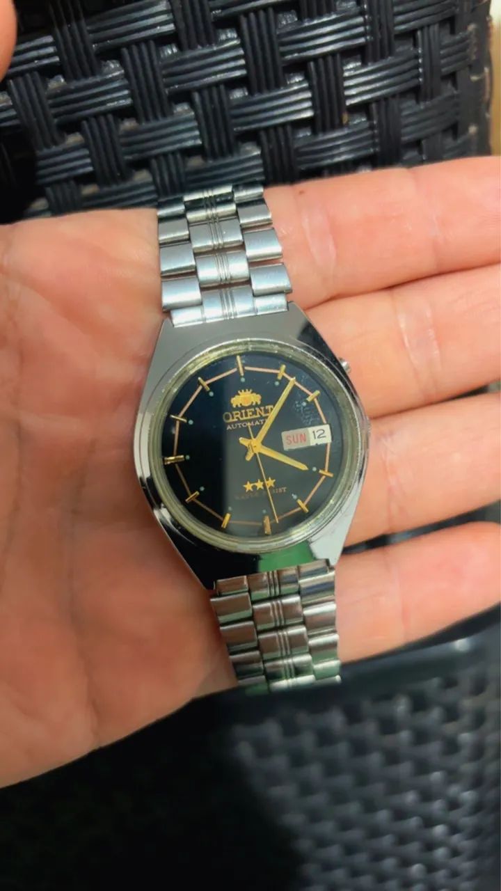 Orient três estrelas mostrador preto - REVISADO - Foto 2