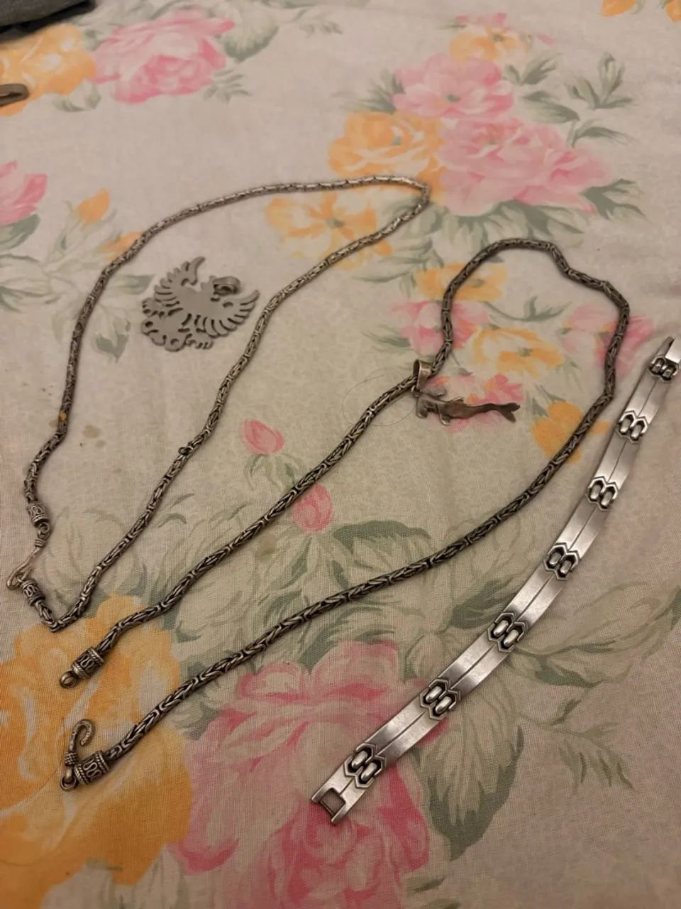 Prata bali e pulseira em prata 