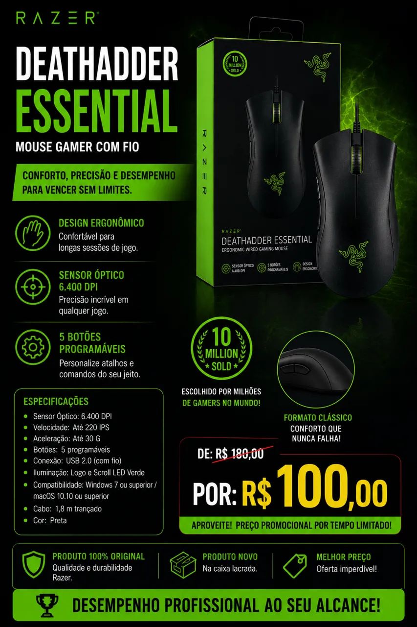 MOUSE RAZER GAMER ESSENTIAL 