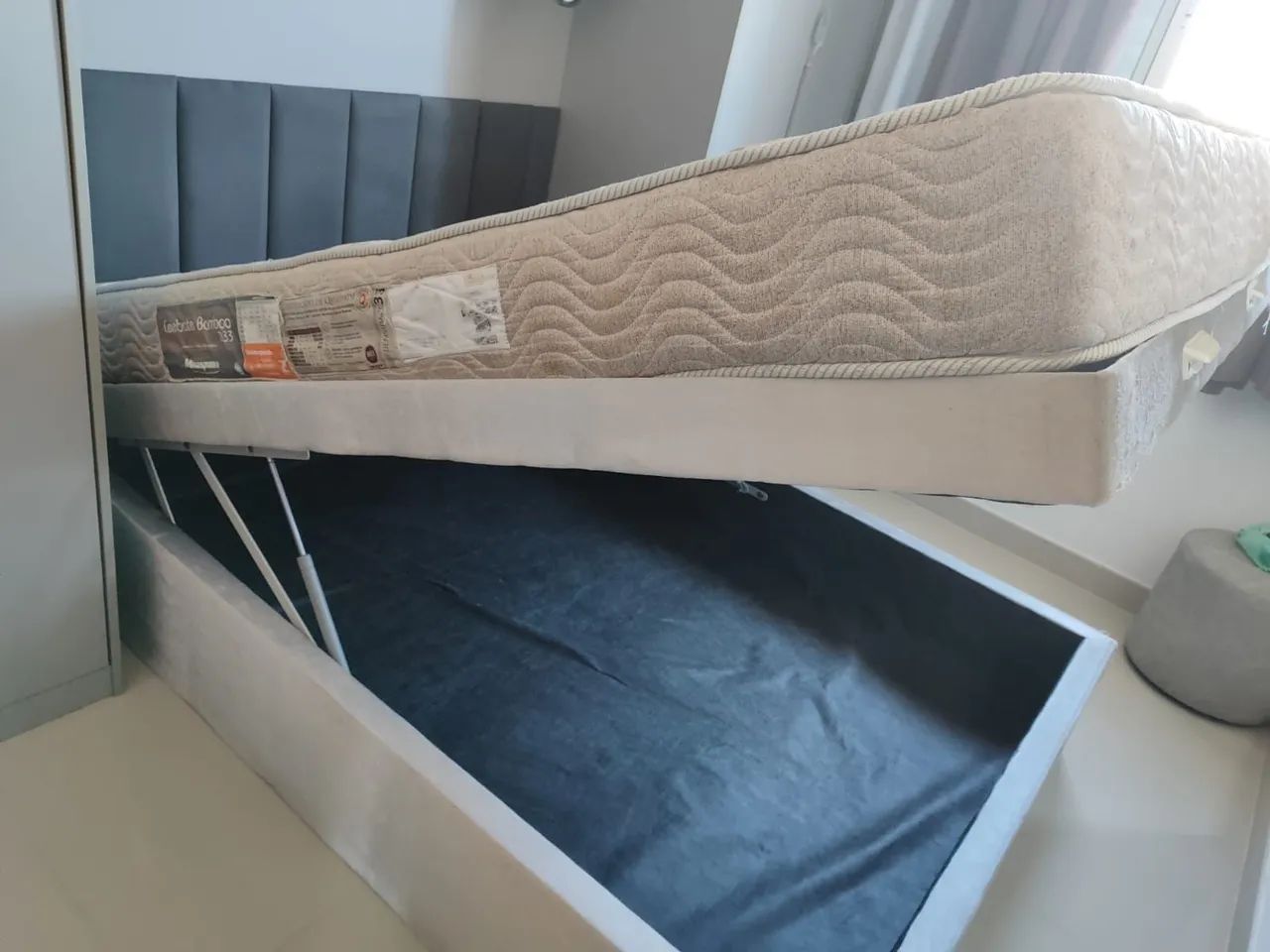 Cama box de viúva com baú e colchão  - Foto 4
