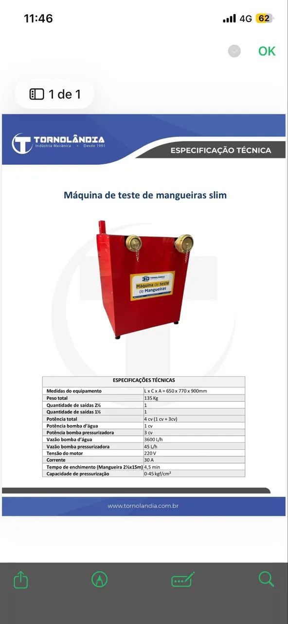 Máquina de teste hidrostático de mangueiras