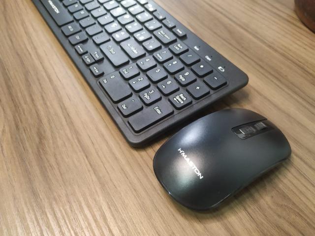 (NOVO) Kit Teclado E Mouse Sem Fio Ultra Slim 2.4g Preto + Película - Foto 5