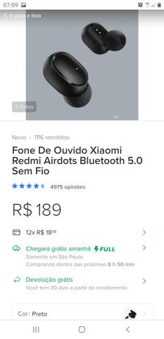 Fone bluetooth xiaomi 5.0 original