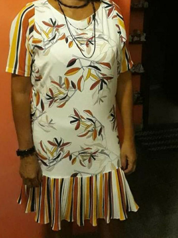 Vestido com babado plissado