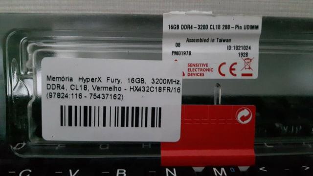 Memória Hyperx Fury 16gb 3200mhz Ddr4 Vermelho - HX432C18FR/16 - Foto 2
