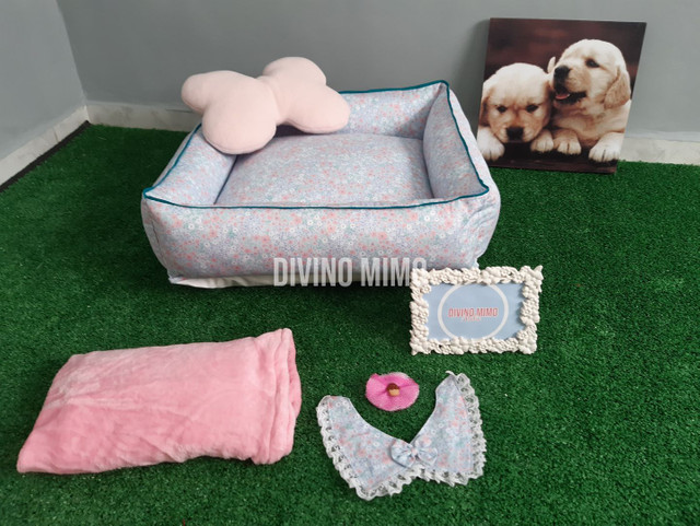 Kit cama pet "Sophia" 100% algodão 50x50 Divino Mimo Ateliê - Foto 4