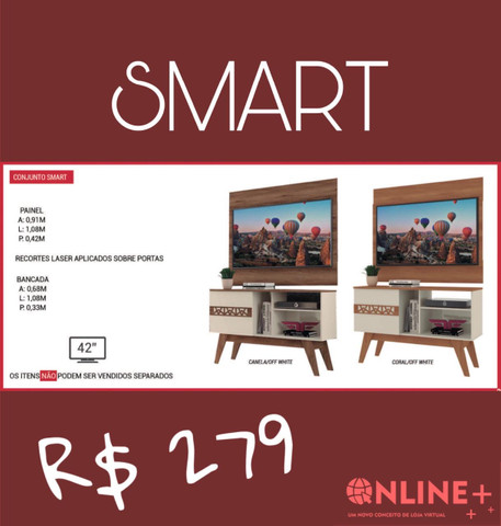 Painel e rack conjunto só R$279