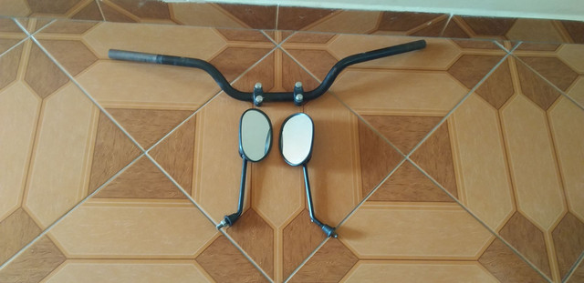 Guidão e retrovisor da bros 125