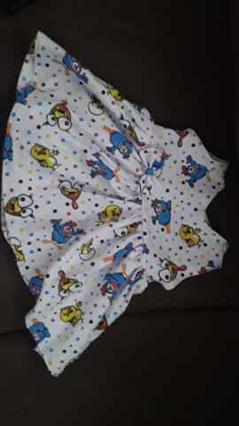 vestido galinha pintadinha regata com laço