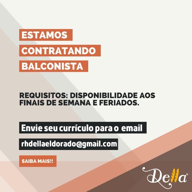 Vaga para Balconista - Goiânia