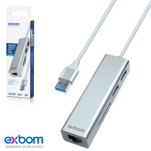 Hub Usb Ethernet 2 Portas USB 3.0 e Leitor de Cartao - Foto 2