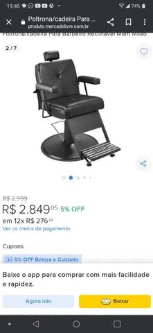 Vendo cadeira de barbeiro Milão Marri - Equipamentos e mobiliário