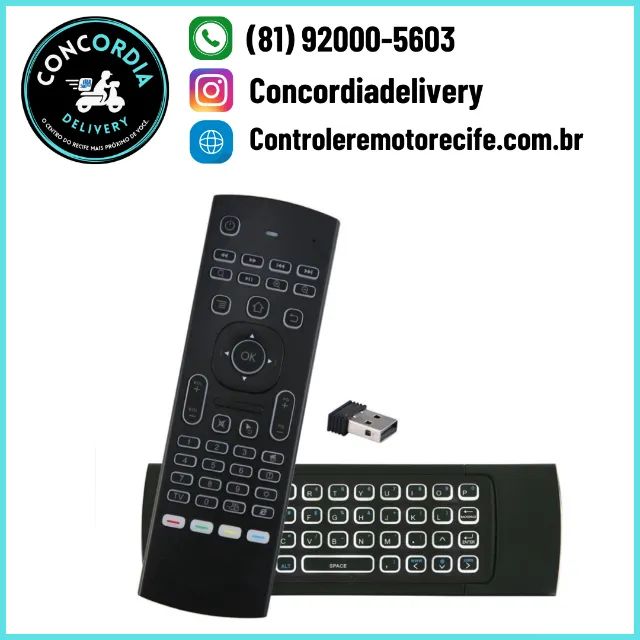 Controle Remoto Universal Air Mouse com iluminação