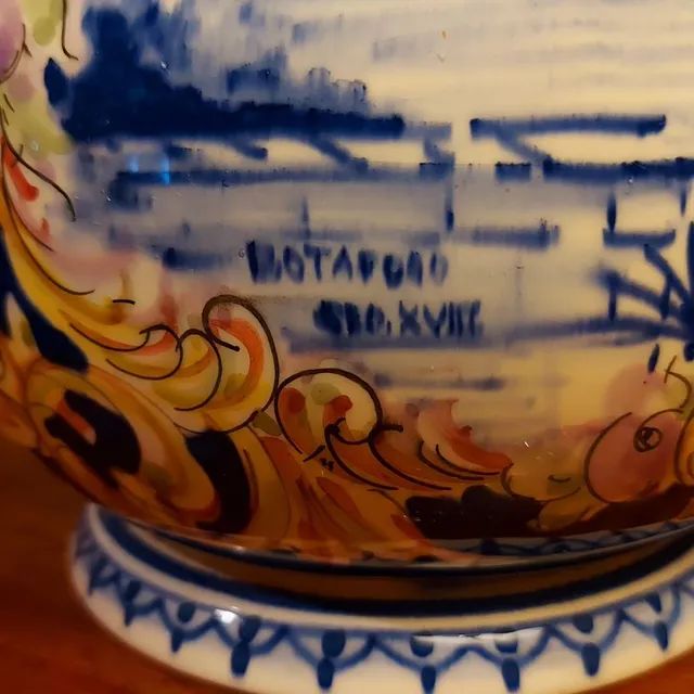 Antigo vaso pintado à mão Jorge Maltieira  - Foto 3