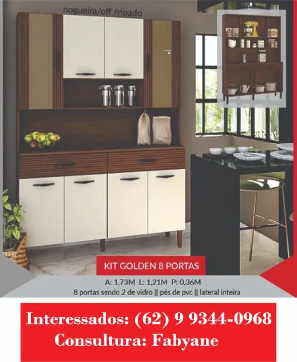 Armario de Cozinha kit golden 8 portas - Foto 4