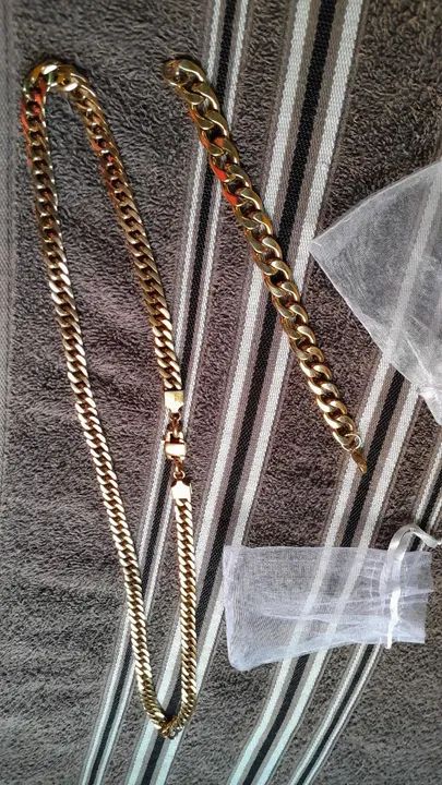 Corrente Aço Inox Com Revestimento Dourado da Rolex + Brinde