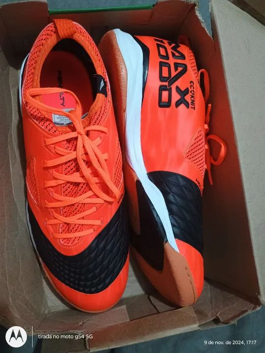 Tênis Futsal Max 1000 - Laranja e Preto