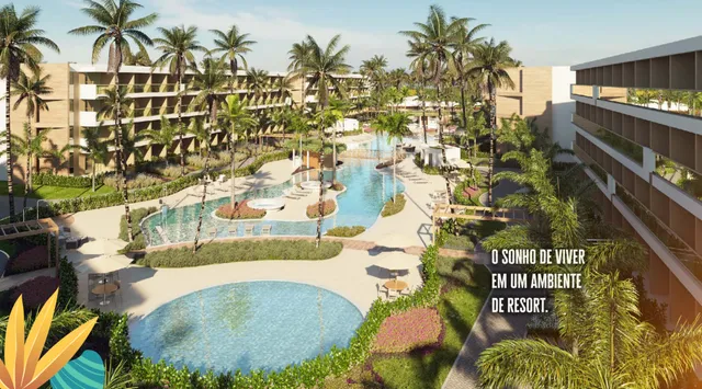 Apartamento studio 32m2 no beach class wave Beira mar praia de Carneiros