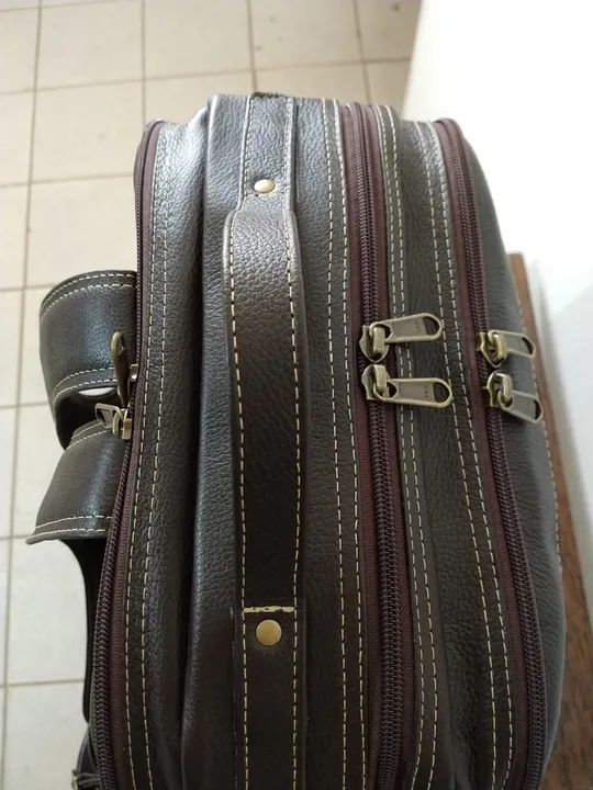 Mochila de couro marrom - Foto 2