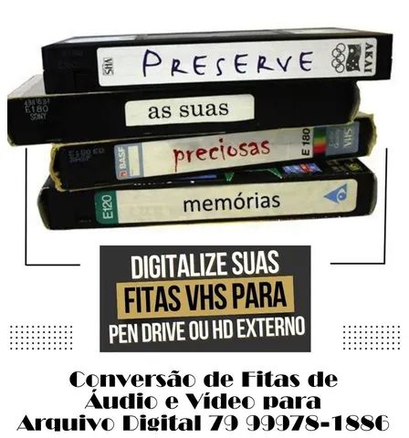 Fitas de Vídeo Cassete VHS - Conversão VHS