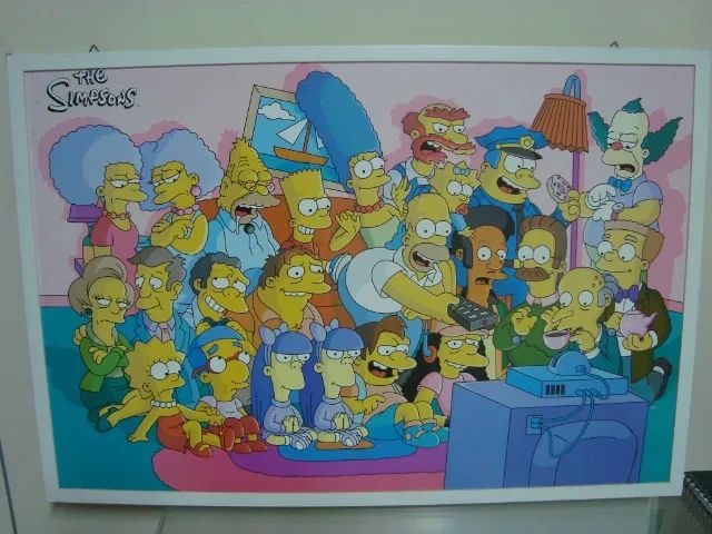 4 Quadros grande decorativo Simpsons e Super Mario - Foto 4