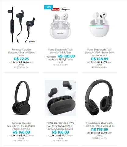 Descubra a Liberdade sem Fio com Nossos Fones Bluetooth! Até 8x Sem Juros