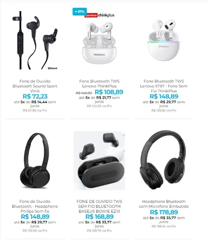 Descubra a Liberdade sem Fio com Nossos Fones Bluetooth! Até 8x Sem Juros