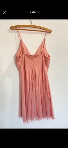 vestido midi rose com brilho forrado - Foto 2
