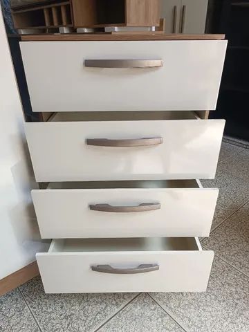 Cômoda 4 Gavetas Castanho Nova - Foto 2