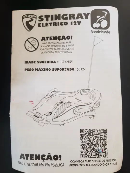Carrinho de rolimã elétrico Stingray rollplay  - Foto 5