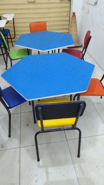 Conjuntos infantis coloridos sextavado 64717831426817120