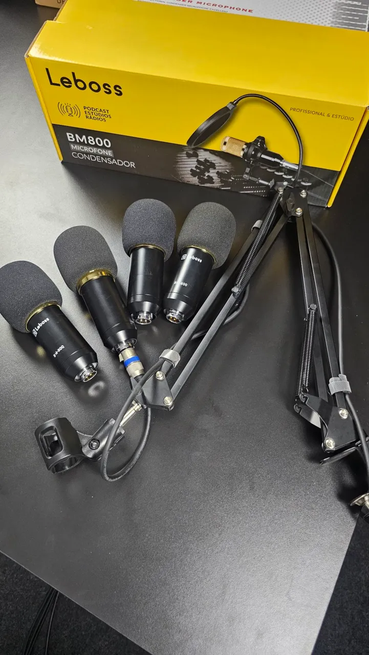 Kit de Microfones Condesador Leboss BM800 - Profissional
