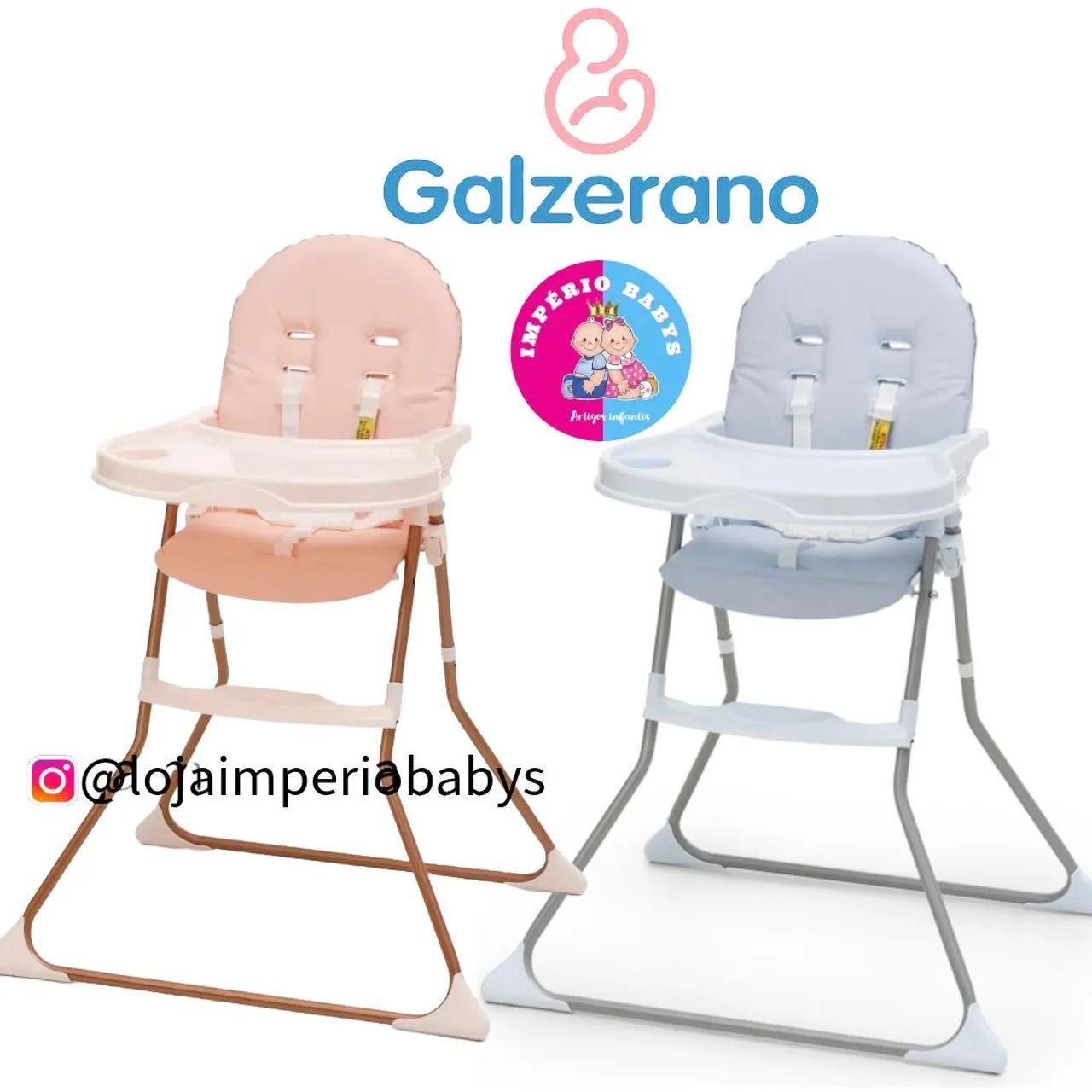 Cadeira de Alimentação Galzerano - Rosa e Azul 