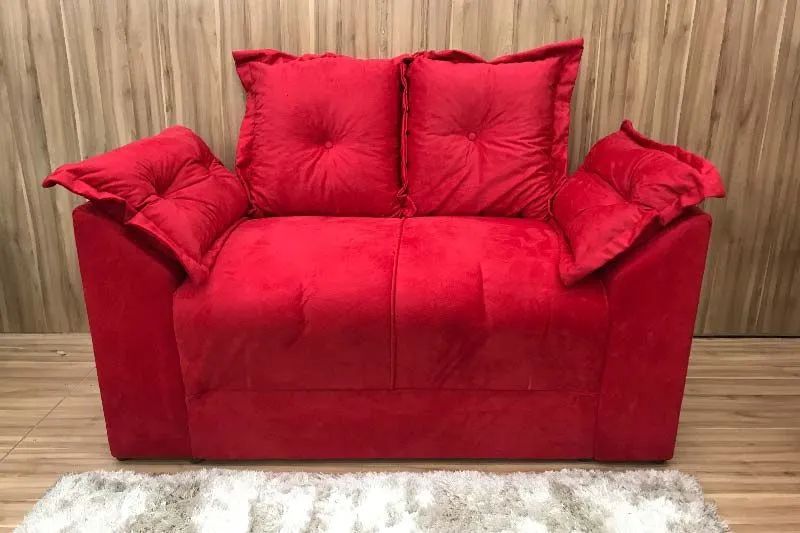 Cinjunto de Sofá 2 e 3 Lugares Suede Vermelho - Foto 3