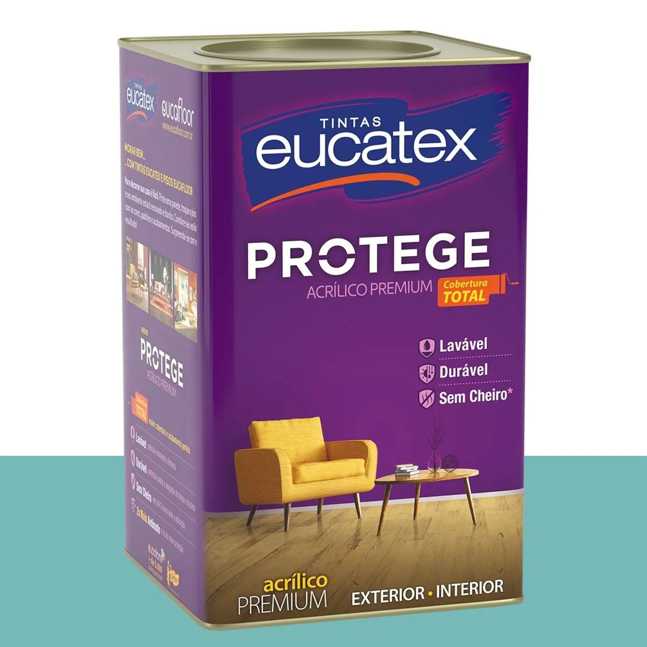 Tinta Acrílica Acetinada Eucatex Mar Caribenho 16 L