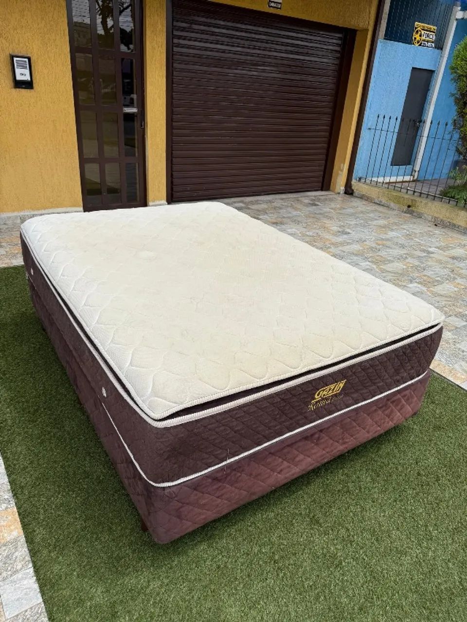 Cama box CASAL GAZIN USADA BASE + COLCHÃO - Entrego! 