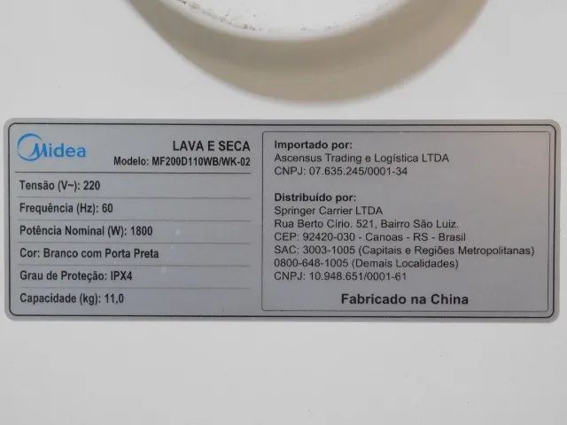 Lava e Seca 220V Midea - MF200D110WB/WK-02 (Retirada de Peça) - Foto 4