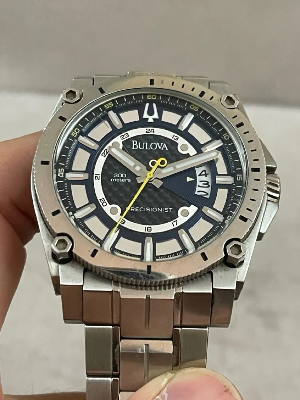 Relógio Bulova Masculino Azul Marine Aço Prata - Foto 3