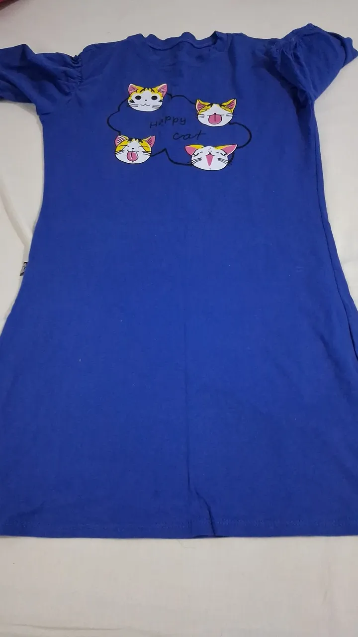 Camiseta Infantil Happy Cat Azul