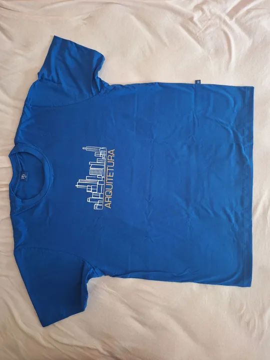 Camiseta Azul Arquitetura - Tamanho G