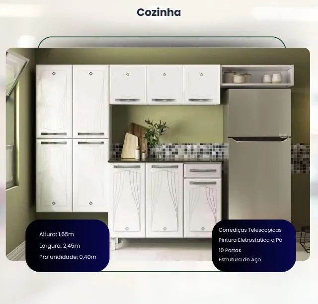 Armario de Cozinha em Aço -  De parede