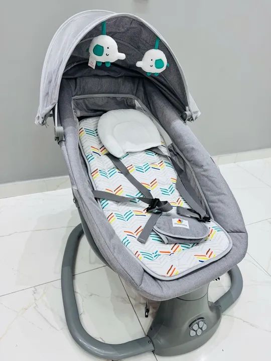 Cadeira De Balanço Para Bebê Mastela Techno Premium Elétrica Cinza